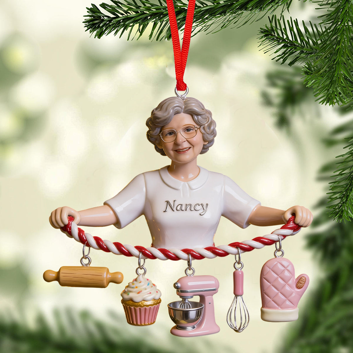 Whisking You a Merry Christmas - Personalized Baking Ornament With Charm