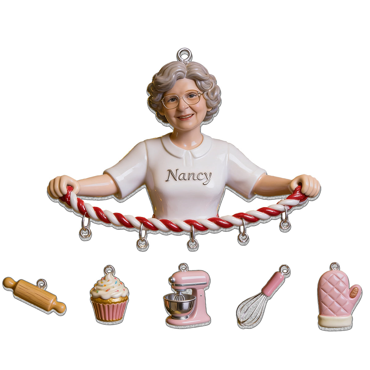 Whisking You a Merry Christmas - Personalized Baking Ornament With Charm