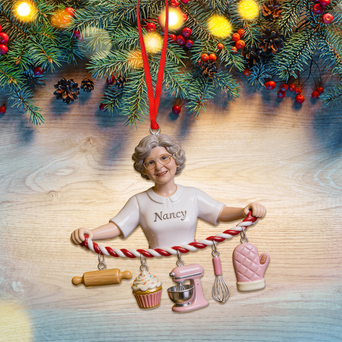 Whisking You a Merry Christmas - Personalized Baking Ornament With Charm