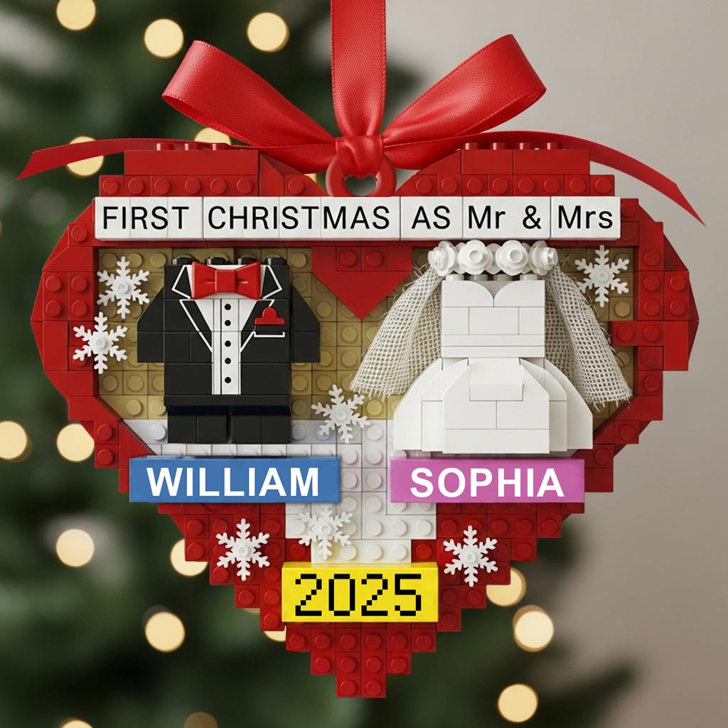 First Christmas As Mr & Mrs - Personalized Couple Ornament