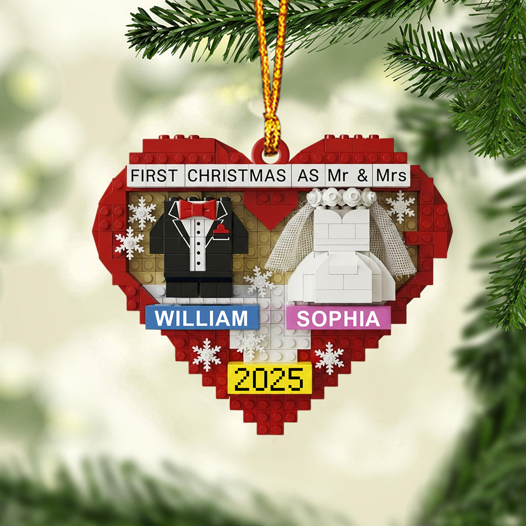 First Christmas As Mr & Mrs - Personalized Couple Ornament