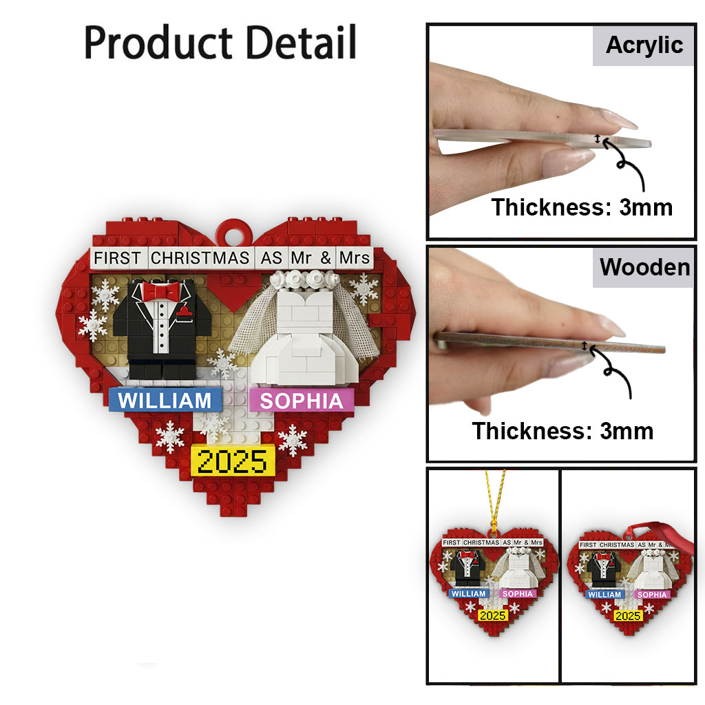 First Christmas As Mr & Mrs - Personalized Couple Ornament