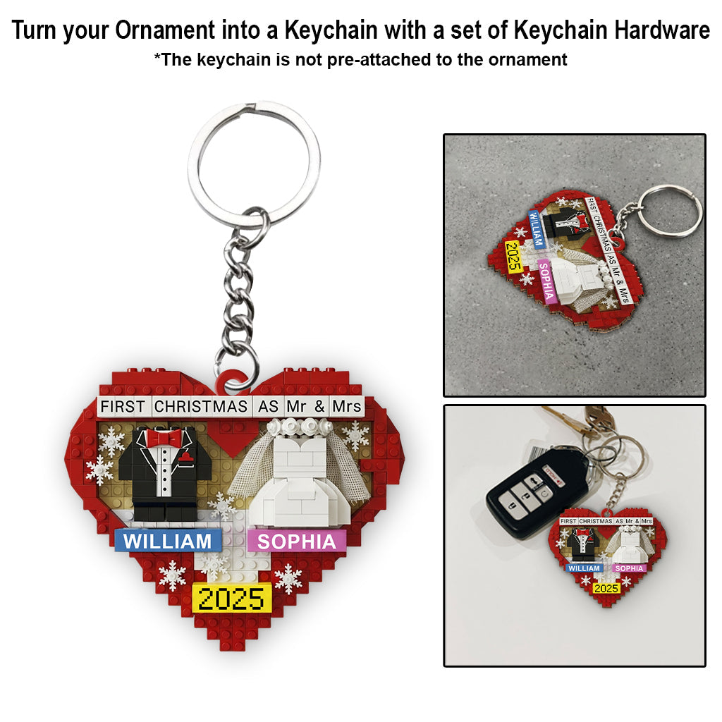 First Christmas As Mr & Mrs - Personalized Couple Ornament