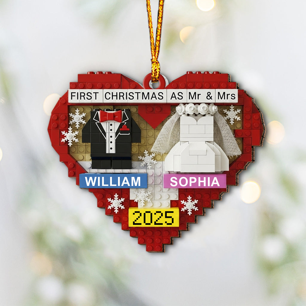 First Christmas As Mr & Mrs - Personalized Couple Ornament