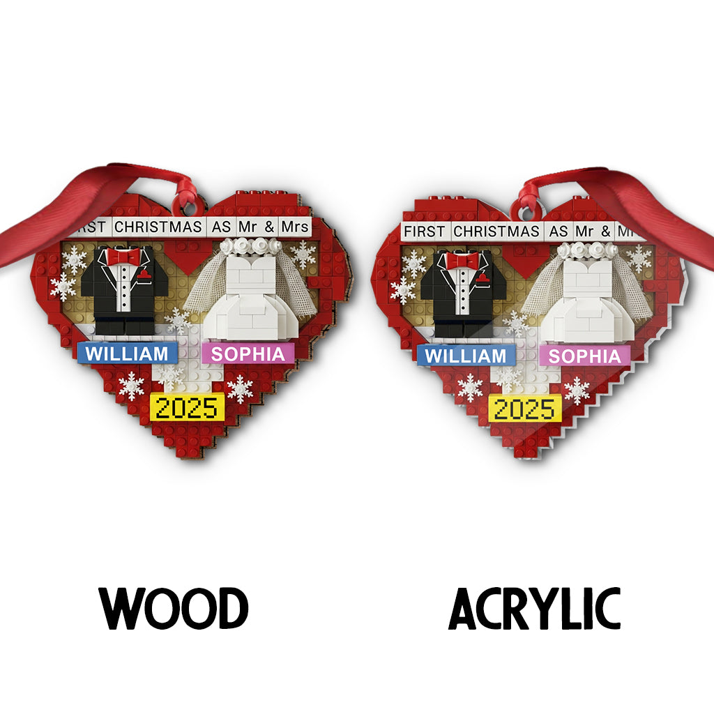 First Christmas As Mr & Mrs - Personalized Couple Ornament