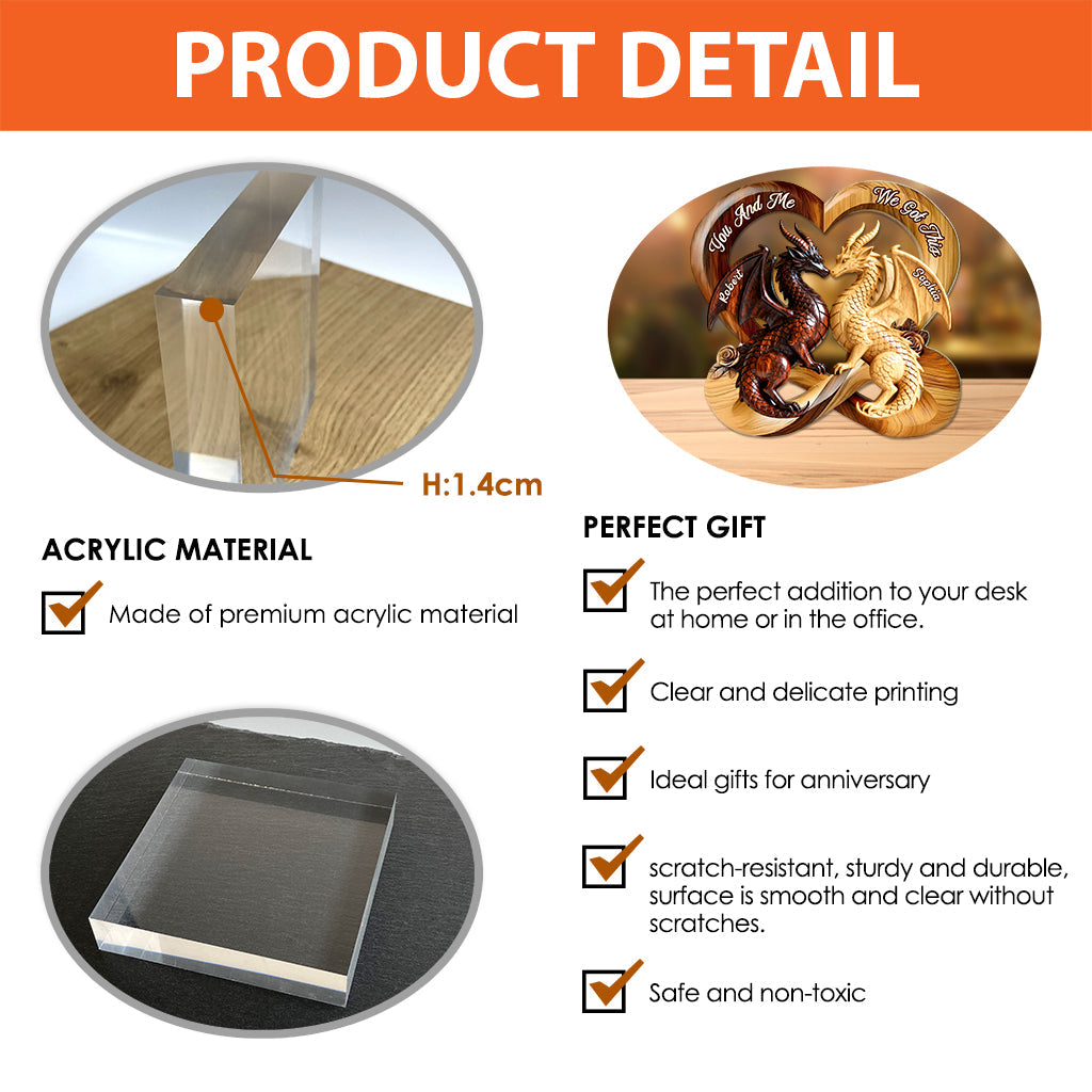 You & Me We Got This - Personalized Dragon Custom Shaped Acrylic Plaque