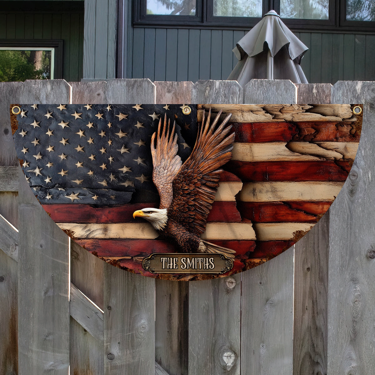 God Bless America - Personalized Independence Day/ 4th of July Pleated Fan Flag