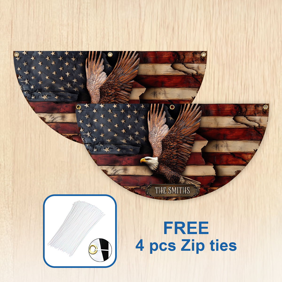 God Bless America - Personalized Independence Day/ 4th of July Pleated Fan Flag