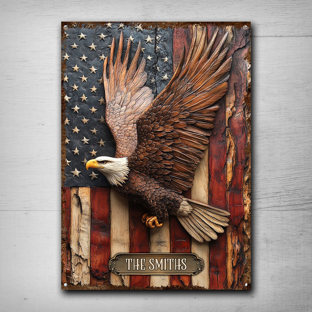 God Bless America - Personalized Independence Day/ 4th of July Rectangle Metal Sign