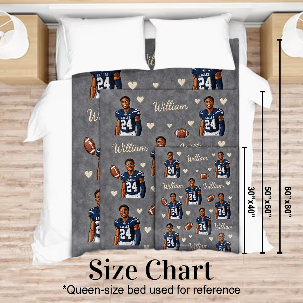 Custom Any Photo - Personalized Football Blanket