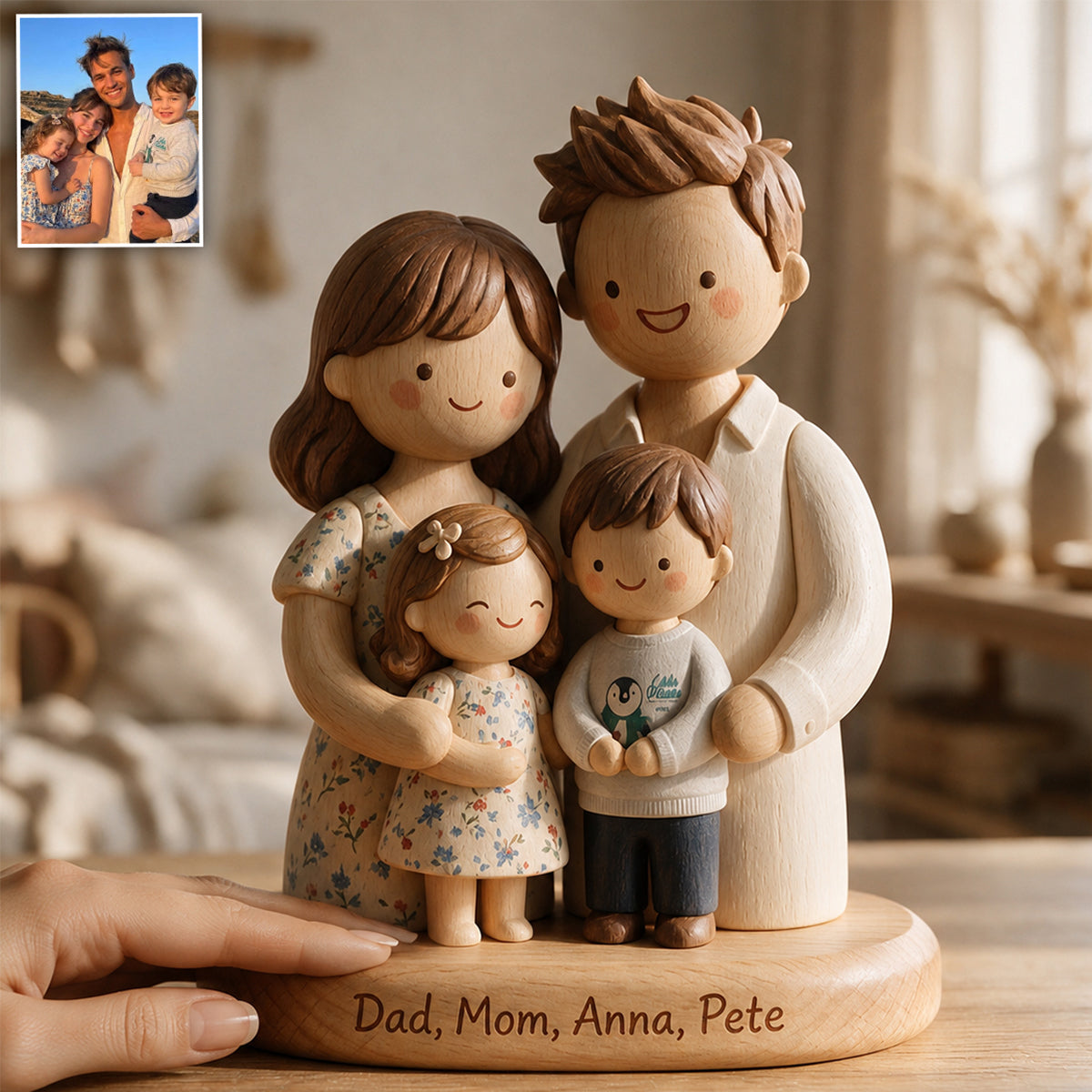 Happy Family - Personalized Family Custom Shaped Wood Plaque