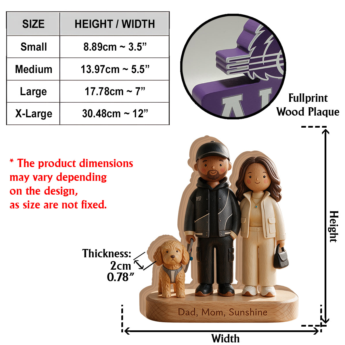 Happy Family - Personalized Family Custom Shaped Wood Plaque