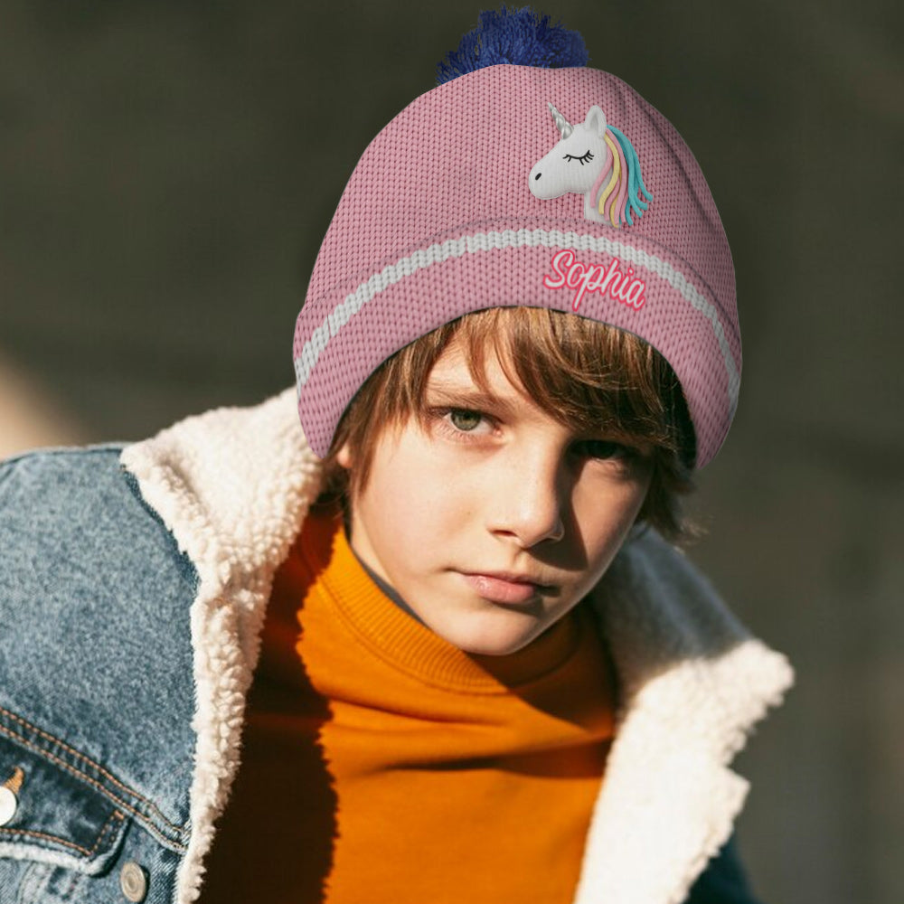 Beautiful Unicorn - Personalized Kid Beanie Hat