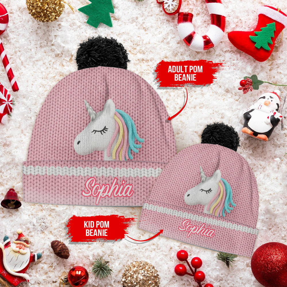 Beautiful Unicorn - Personalized Kid Beanie Hat