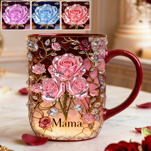 I Love You Mom Nana Grandma - Personalized Mother Set Accent Mug with Acrylic Stirrers