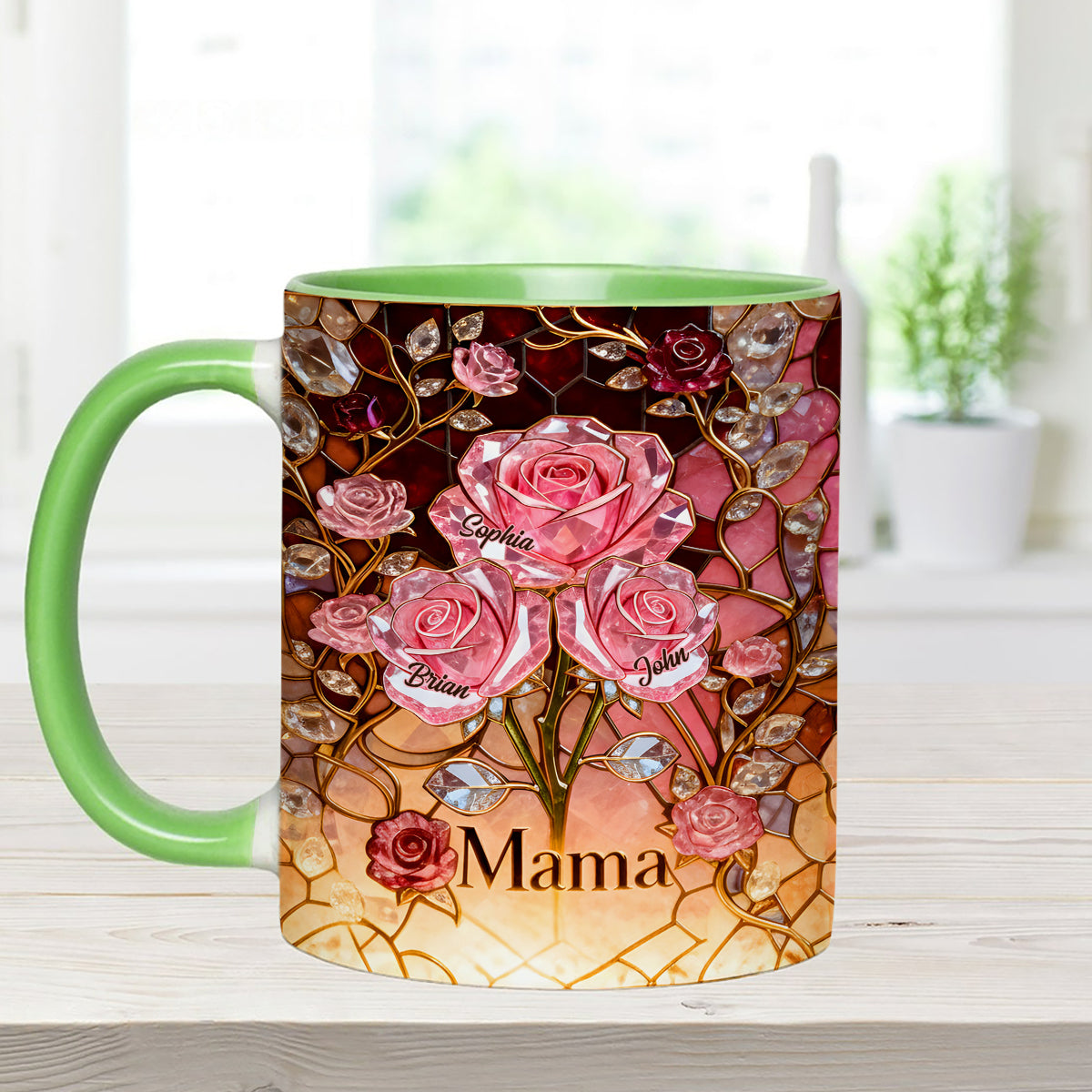 I Love You Mom Nana Grandma - Personalized Mother Set Accent Mug with Acrylic Stirrers