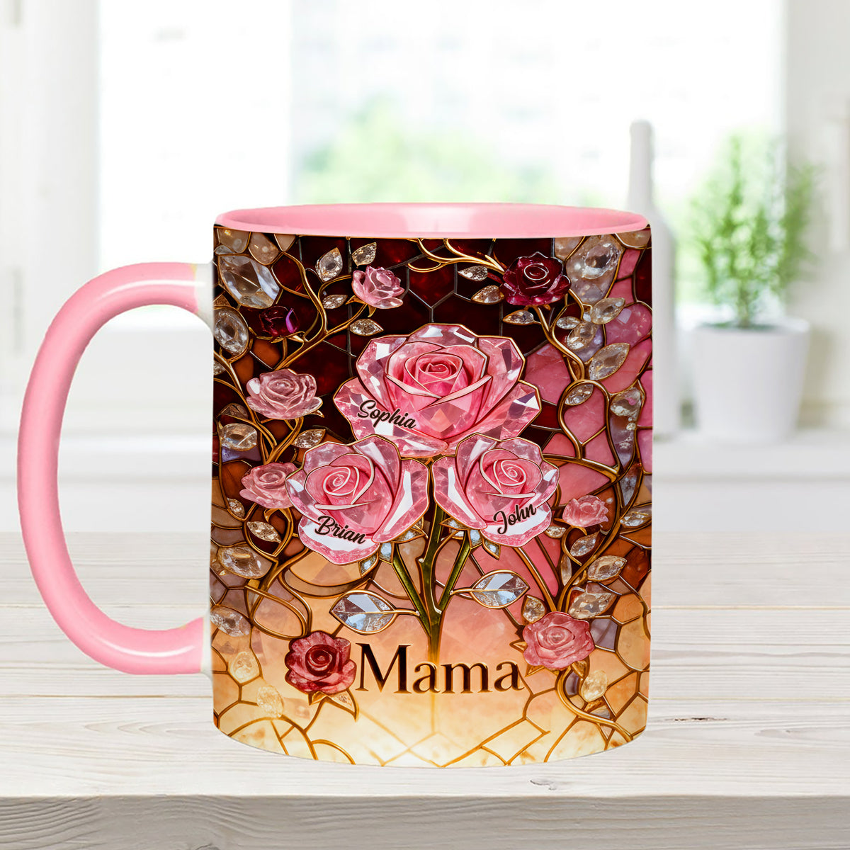 I Love You Mom Nana Grandma - Personalized Mother Set Accent Mug with Acrylic Stirrers