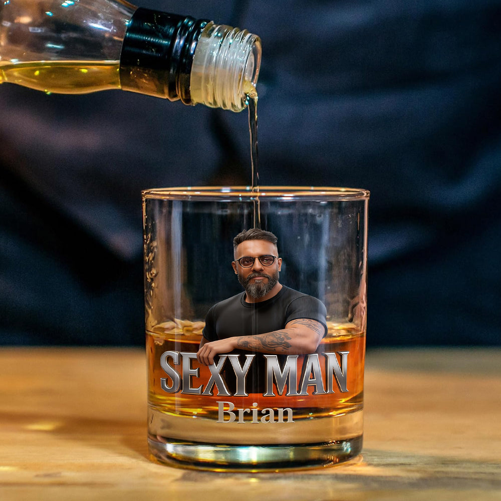 Custom From Photo - Personalized Father Whiskey Decanter Set
