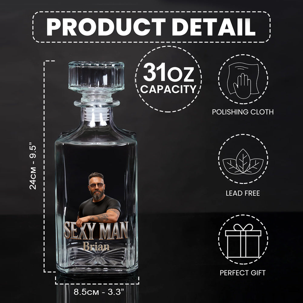 Custom From Photo - Personalized Father Whiskey Decanter Set