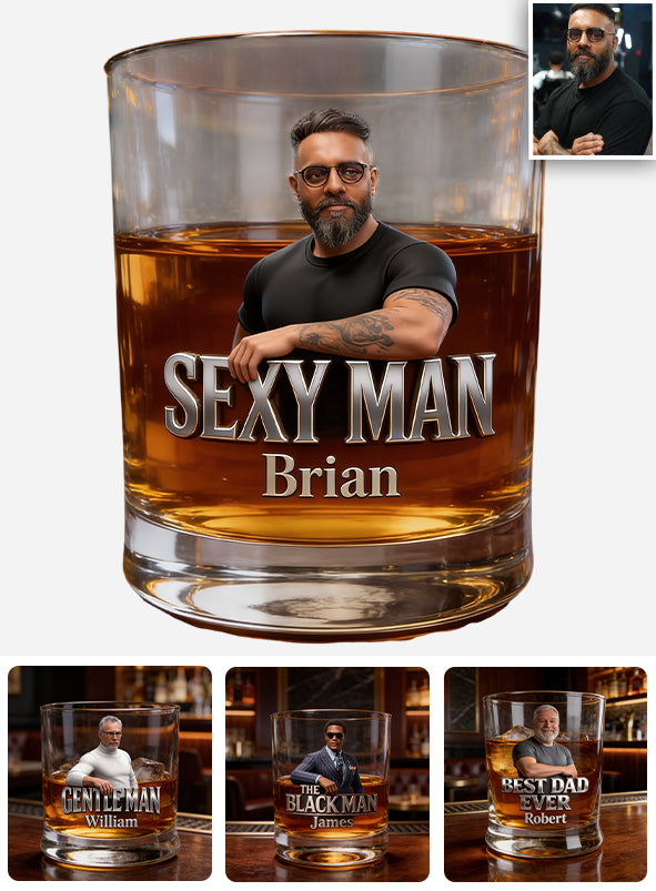 Custom From Photo - Personalized Father Whiskey Decanter Set