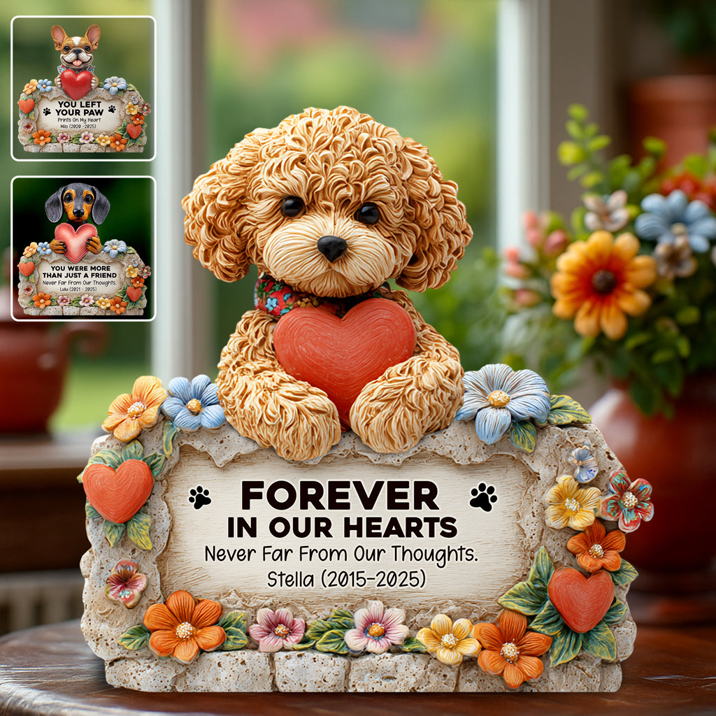 Forever In Our Hearts - Personalized Dog Custom Shaped Acrylic Plaque