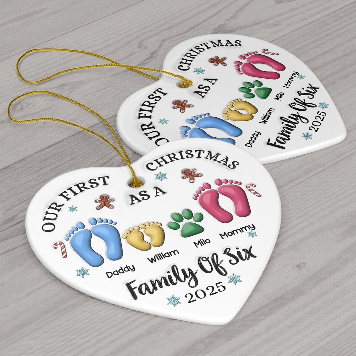 Together We Are Stronger - Personalized Family Ceramic Heart Ornament