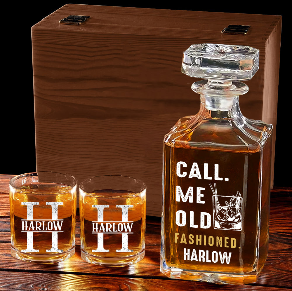 Whiskey Lover Gift - Personalized Father Whiskey Decanter Set