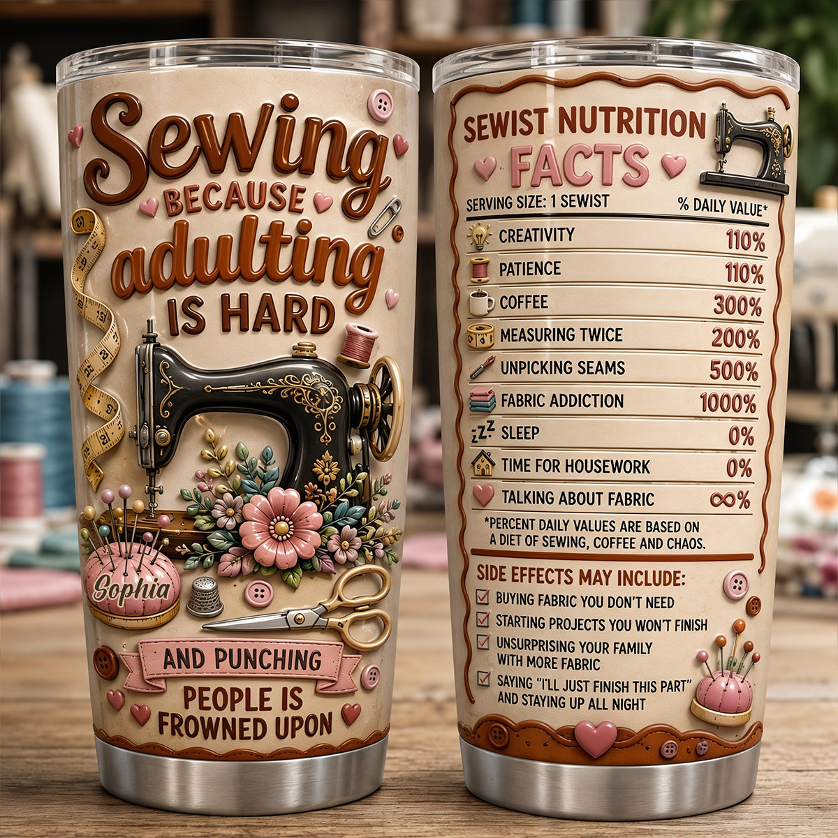 Love Sewing - Personalized Sewing Tumbler