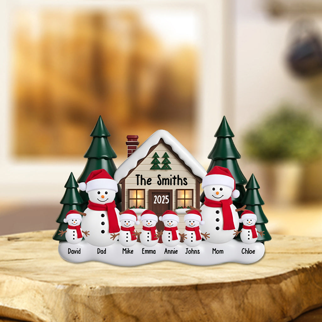 Gingerbread Family Christmas Decor - Personalized Family Custom Shaped Acrylic Plaque
