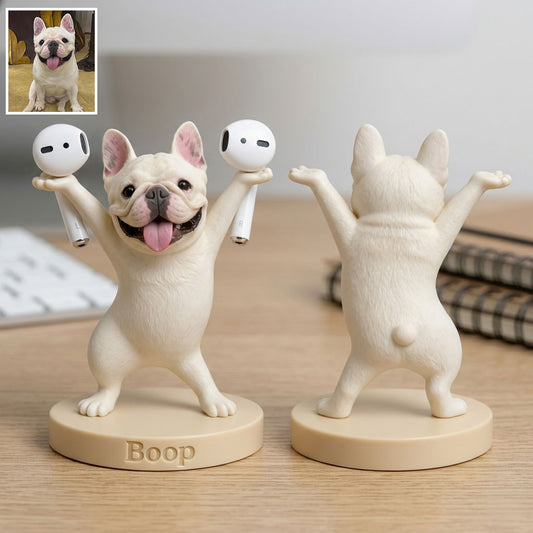 Cute Pen/ Bluetooth Earphone Holder Desk Accessories for Pet Owner - Personalized Dog Premium 3D Figurine