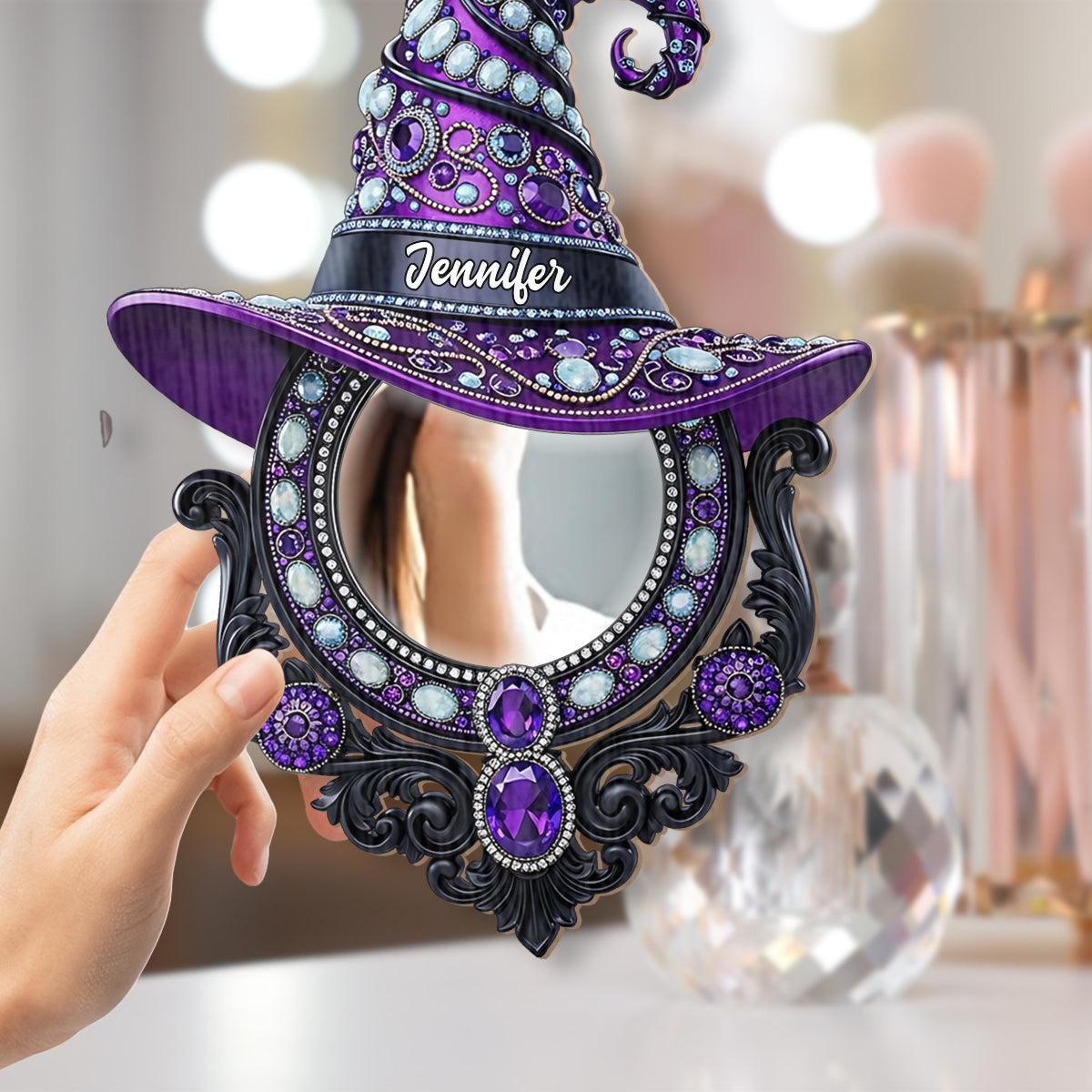 The Witch Is In - Personalized Witch Wall Hanging Mirror
