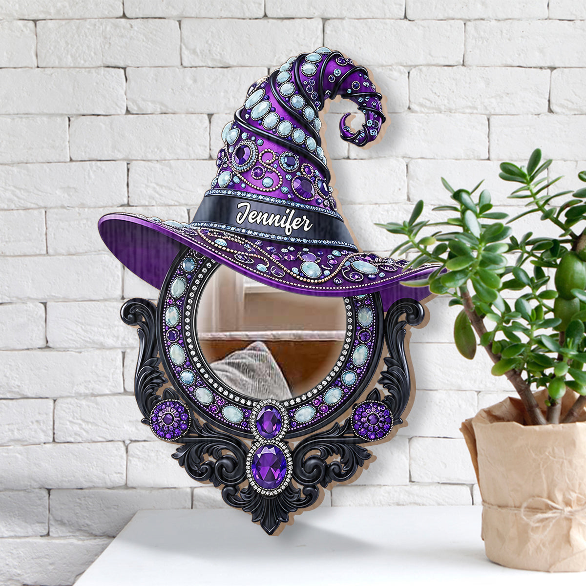 The Witch Is In - Personalized Witch Wall Hanging Mirror