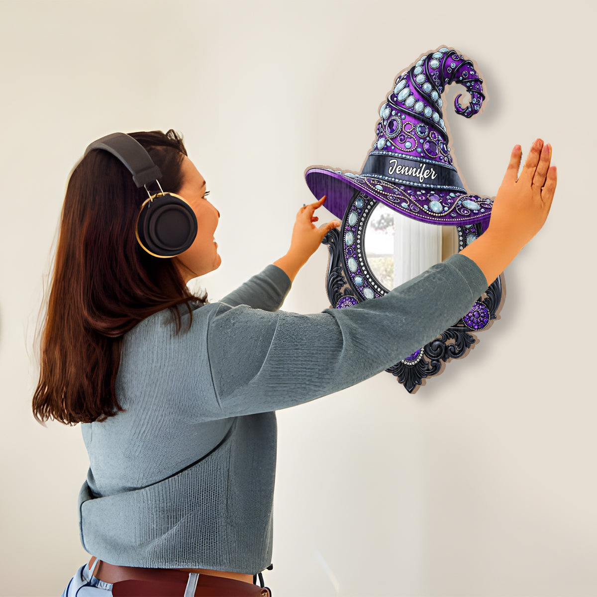 The Witch Is In - Personalized Witch Wall Hanging Mirror