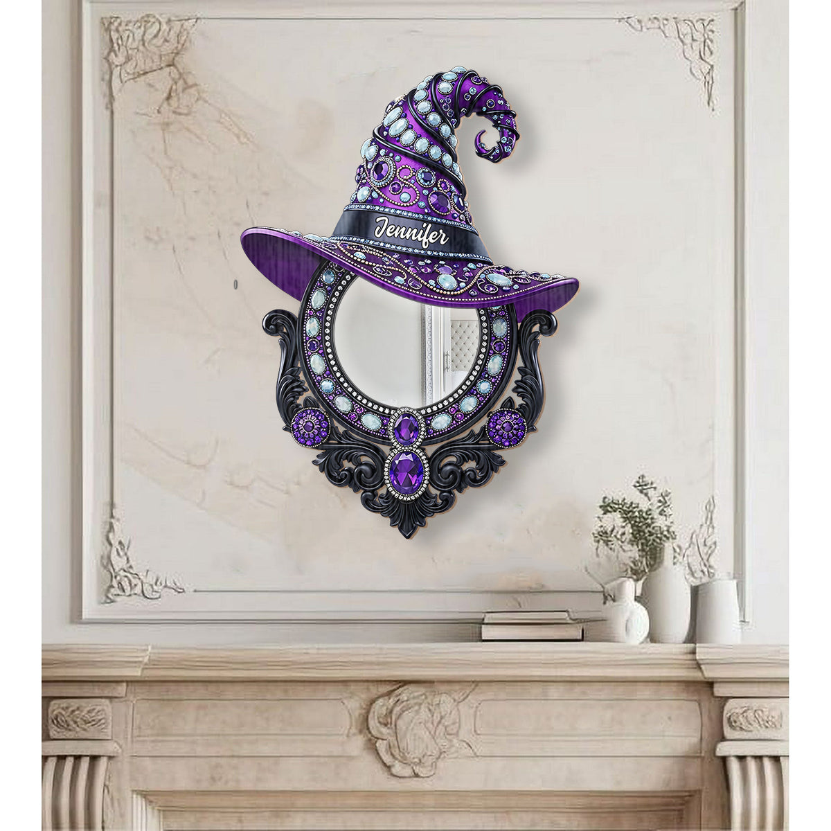 The Witch Is In - Personalized Witch Wall Hanging Mirror