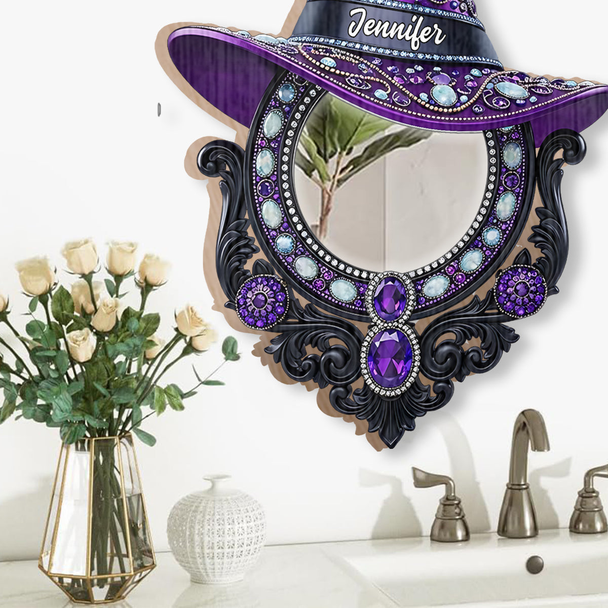 The Witch Is In - Personalized Witch Wall Hanging Mirror