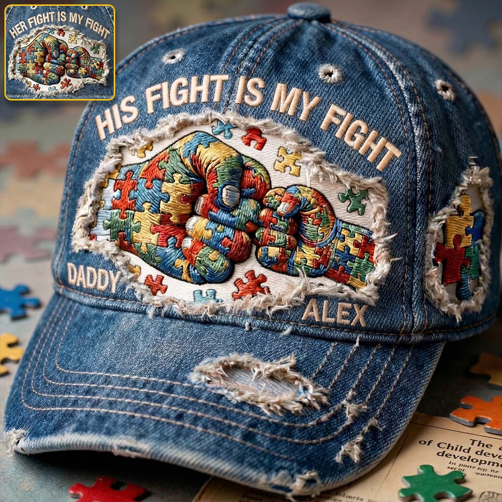 His Fight Is My Fight - Personalized Autism Awareness Classic Cap
