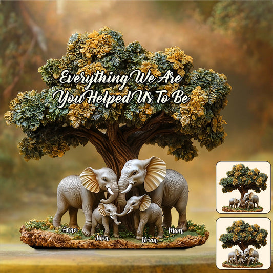 Everything I Am You Helped Me To Be - Personalized Mother Custom Shaped Acrylic Plaque