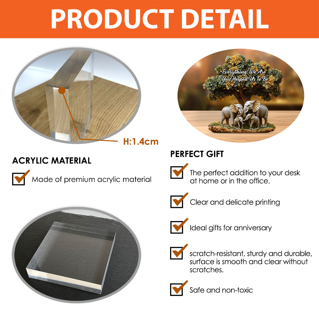 Everything I Am You Helped Me To Be - Personalized Mother Custom Shaped Acrylic Plaque