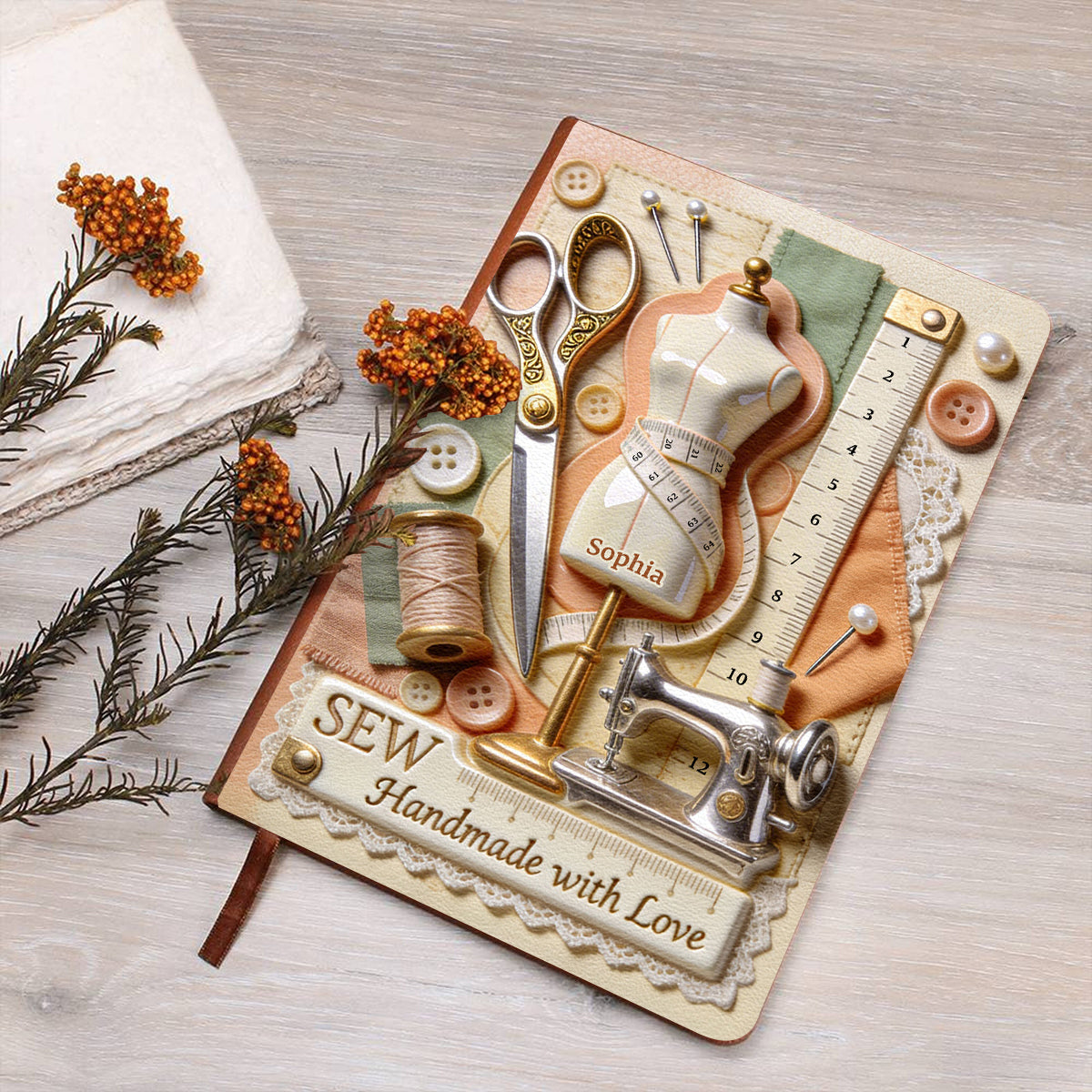 Handmade With Love - Personalized Sewing Leather Journal