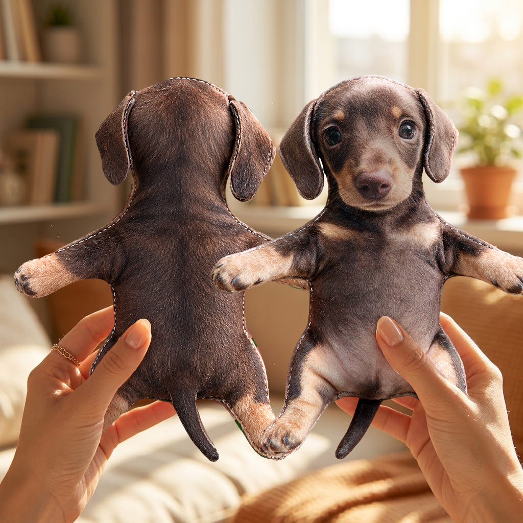 Custom Any Photo - Personalized Dog Posable Plush Doll