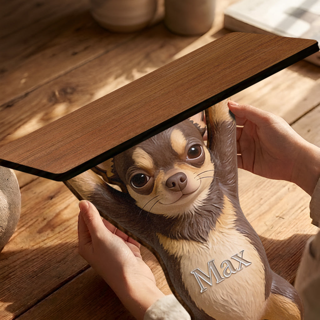 Pet Lifted Home Accent - Personalized Dog Wooden Floating Shelf