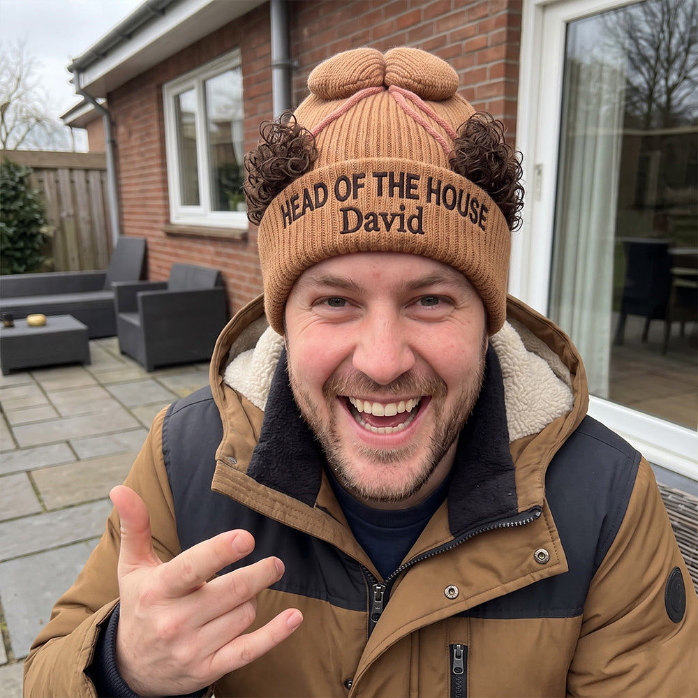 Funny Head Gift Idea - Personalized Father Beanie Hat