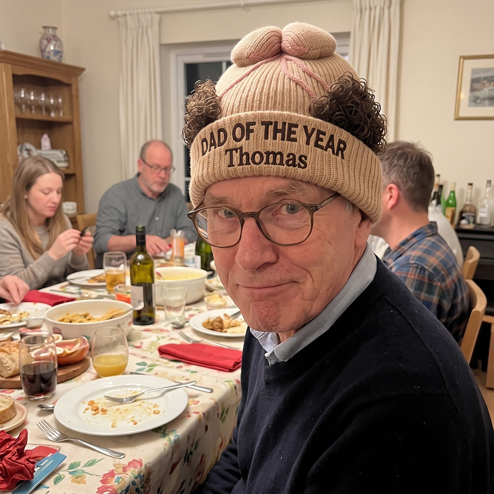 Funny Head Gift Idea - Personalized Father Beanie Hat