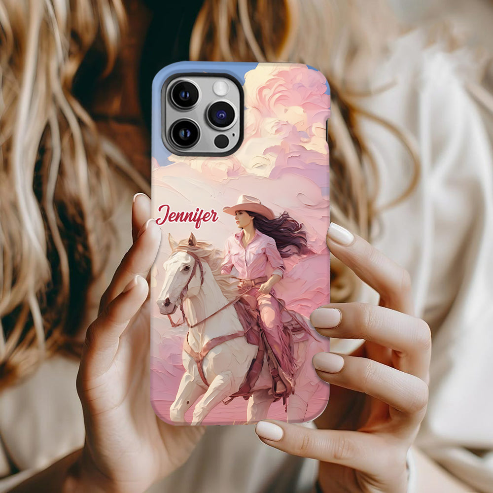 Pink Cowgirl - Personalized Cowgirl Full Print Phone Case