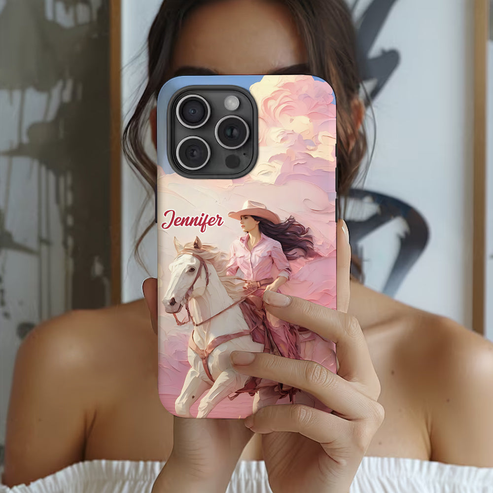 Pink Cowgirl - Personalized Cowgirl Full Print Phone Case