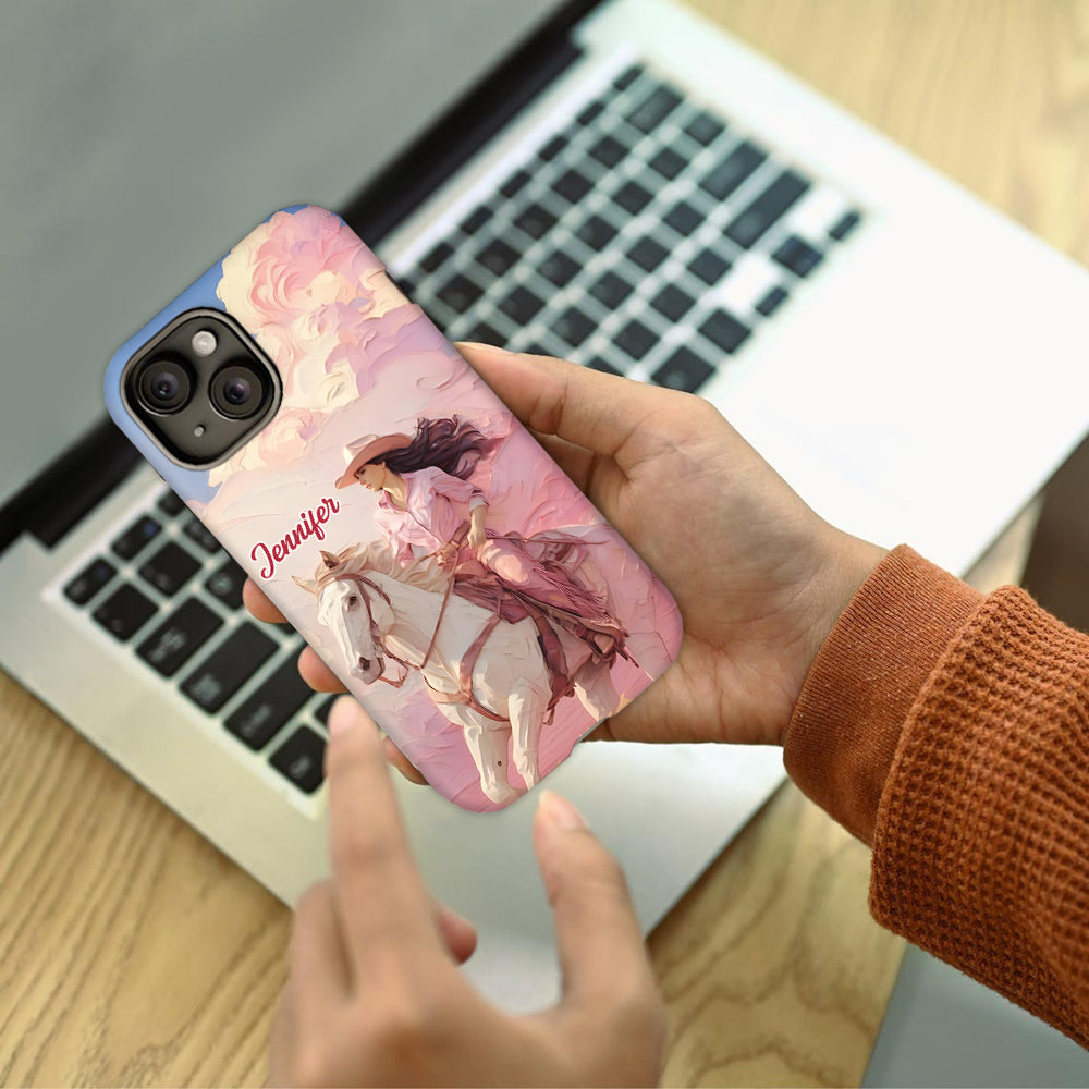 Pink Cowgirl - Personalized Cowgirl Full Print Phone Case