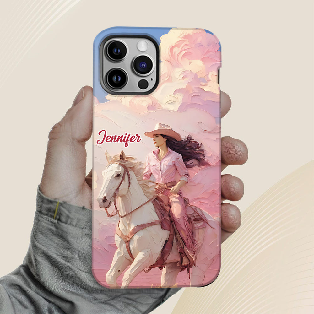 Pink Cowgirl - Personalized Cowgirl Full Print Phone Case