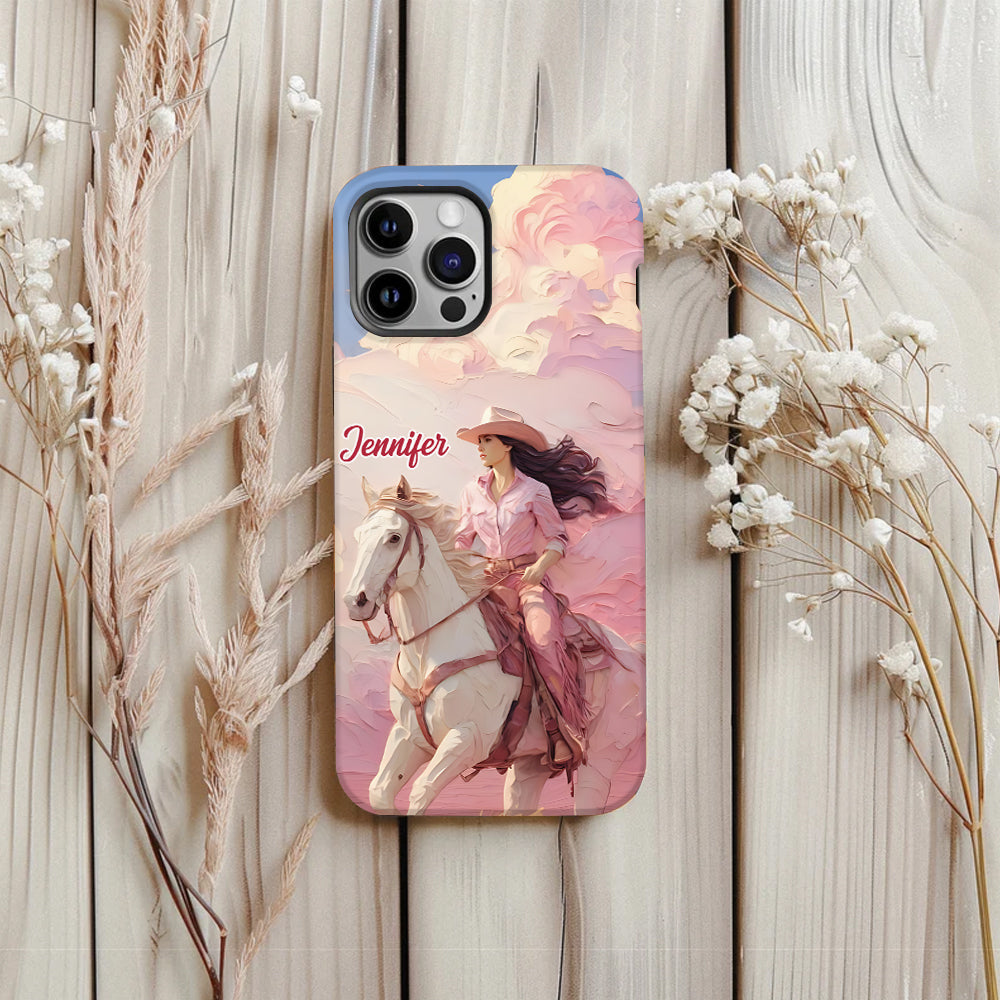 Pink Cowgirl - Personalized Cowgirl Full Print Phone Case