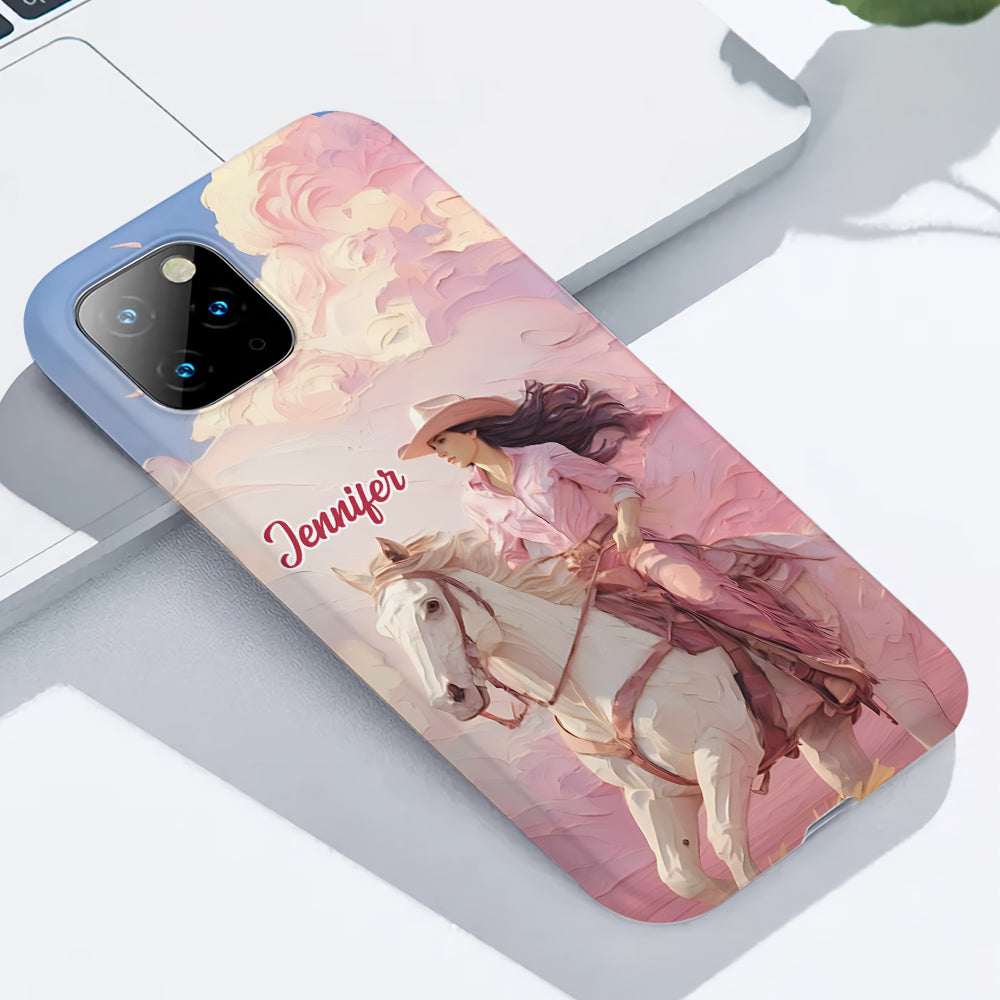 Pink Cowgirl - Personalized Cowgirl Full Print Phone Case
