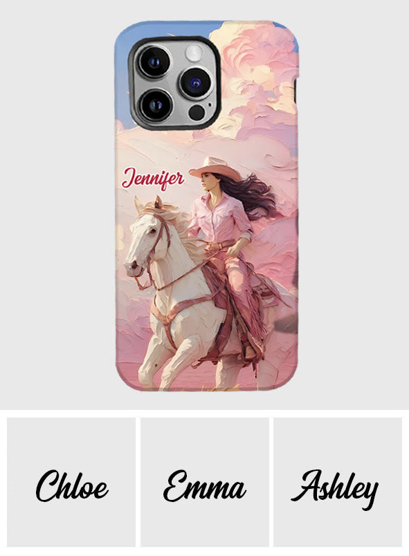Pink Cowgirl - Personalized Cowgirl Full Print Phone Case